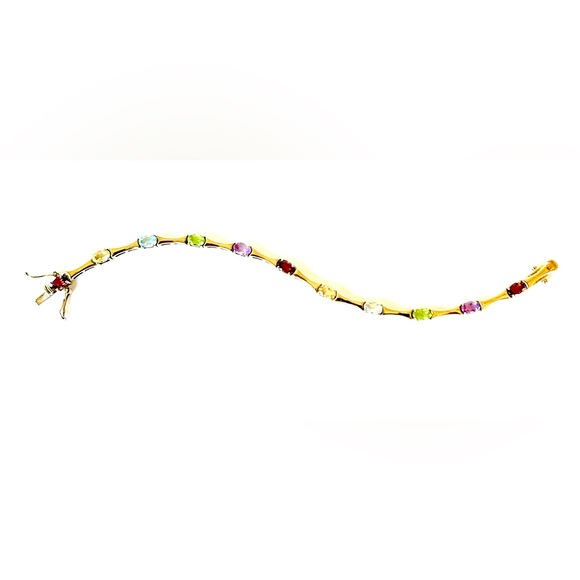 Vintage DBJ .925 SS Tennis Bracelet Semi-precious Gems - Picture 4 of 4